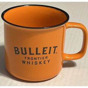 Bulleit Mug Frontier Whiskey Campfire Coffee Orange Black Logo
